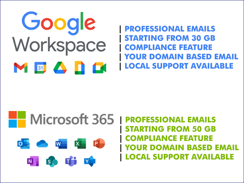Google Workspace & Microsoft 365 Professional Emails