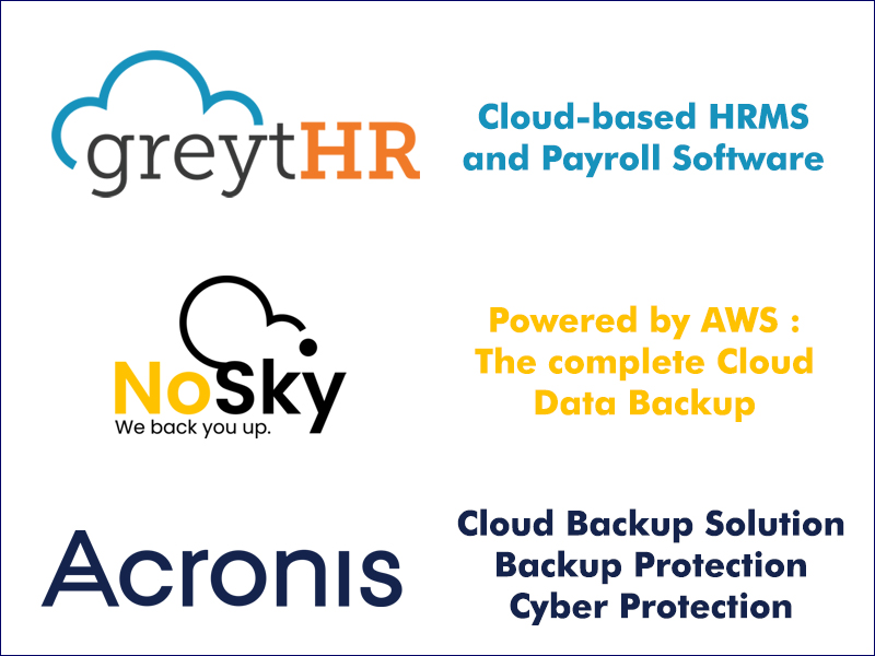 GreytHR -HRMS & Payroll, NoSky, Acronis -CloudBackup